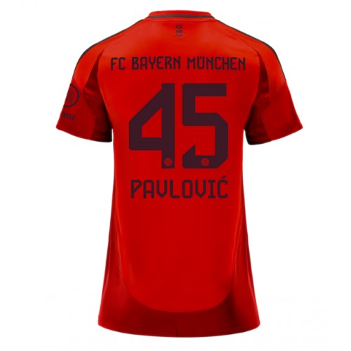 Fotbalové Dres Bayern Munich Aleksandar Pavlovic #45 Dámské Domácí 2024-25 Krátký Rukáv